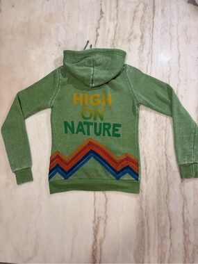 EEUC Aviator Nation 🦄High On Nature Green Zip Hoodie - size xs